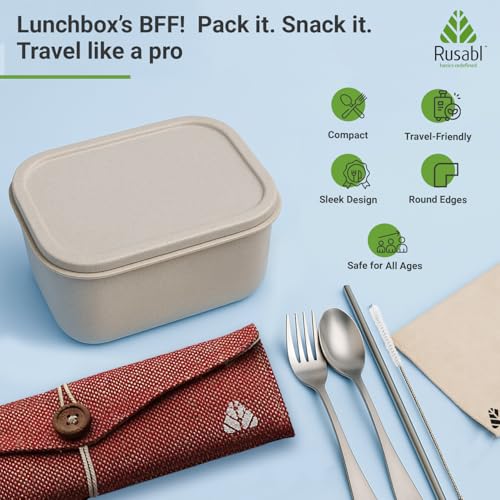 Rusabl Stainless Steel Cutlery Set (Pack of 5, Red) Reusable Travel Pack for Daily Use, Gifting and Travelling (Spoon, Fork, Steel Straw, Cleaning Brush, Napkin and Jute Pouch) - Image 5