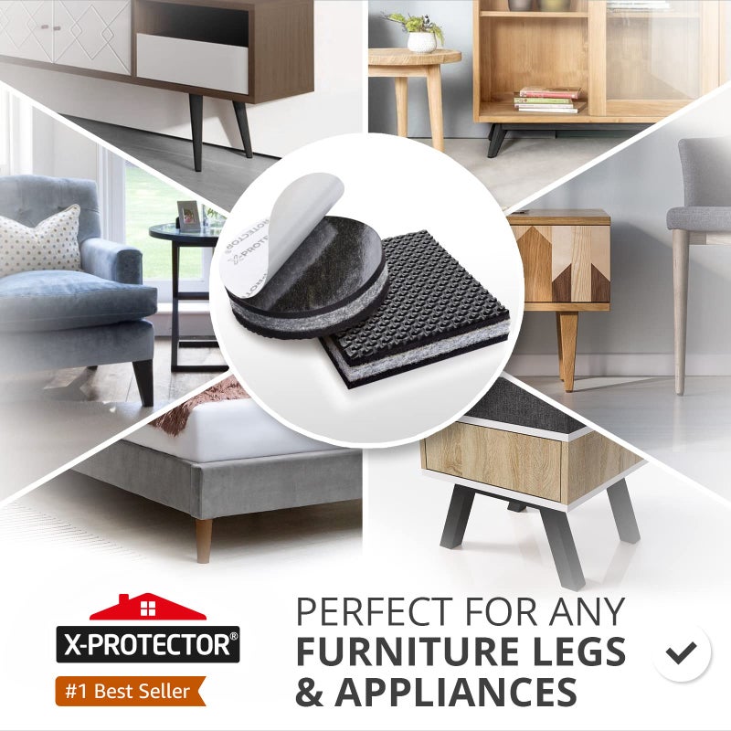 X-Protector Non Slip Furniture Pads X-PROTECTOR - 16 pcs 2" - Premium Furniture Grippers! Rubber Feet Hardwood Floor Protectors for Furniture Legs - Couch Stoppers - Keep Your Furniture in Place Forever! - Image 2