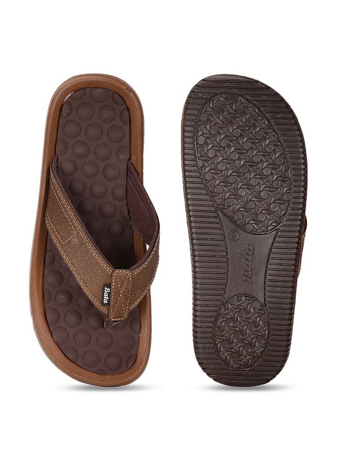 Bata Men's JOY Slippers (8714812_BROWN_9 UK) - Image 4