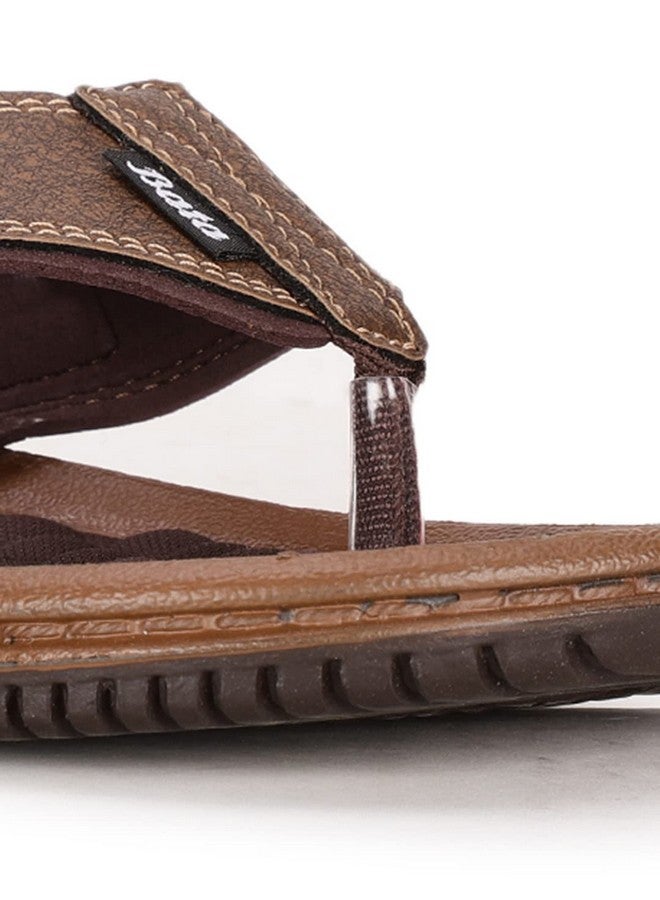 Bata Men's JOY Slippers (8714812_BROWN_9 UK) - Image 5
