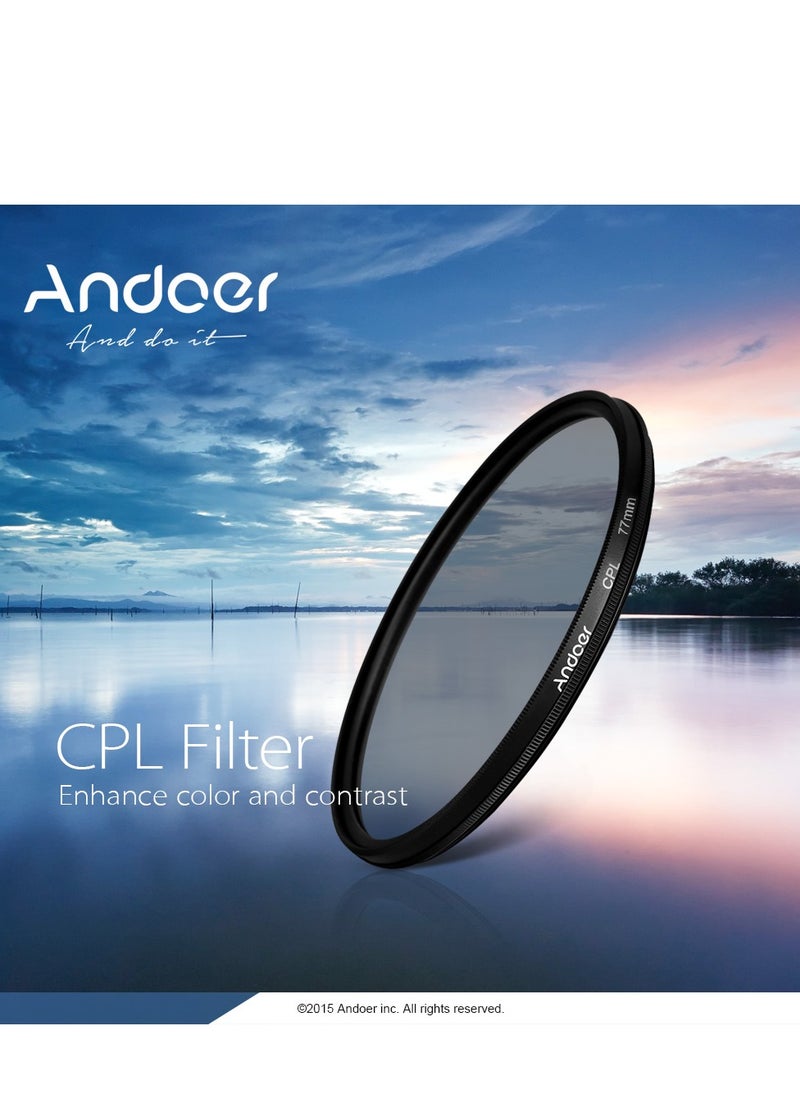 Andoer 55mm UV+CPL+Close-Up+4 +Star 8-Point Filter Circular Filter Kit, Circular Polarizer Filter Macro Close-Up Star 8-Point Filter with Bag, for Nikon Canon Pentax Sony DSLR Camera