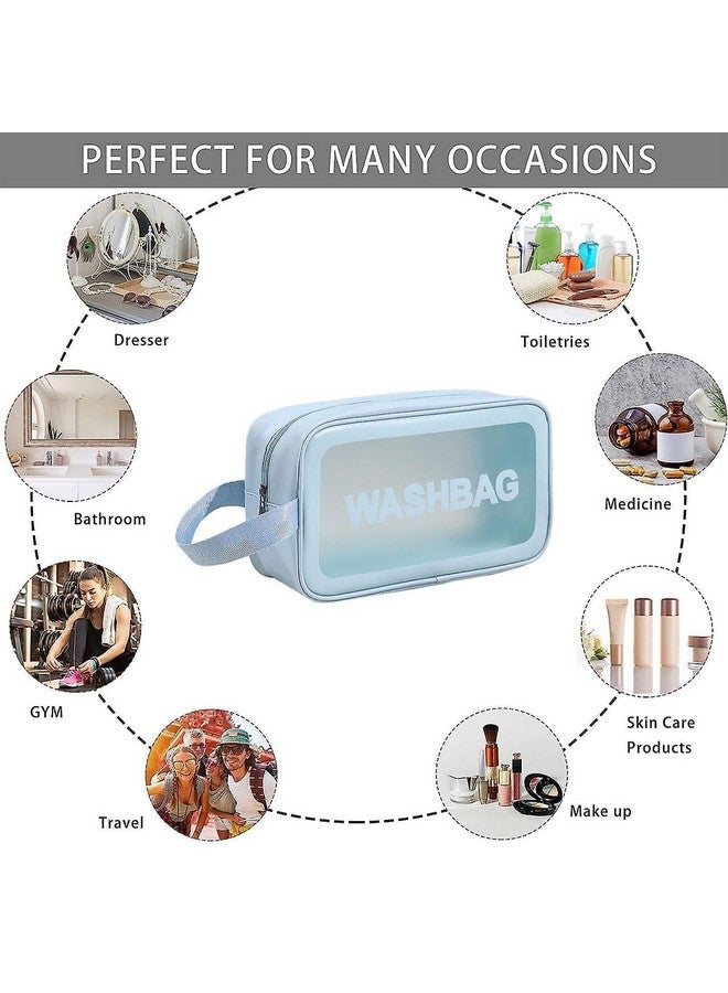 TS WITH TECHSUN Makeup Pouch Travel Toiletries Organizer Cosmetic Bags Portable Organizer Case Carry Pouch for Women Bathroom, Travel Essentials for Women, Toiletry Bag (Small, Blue) - Image 4