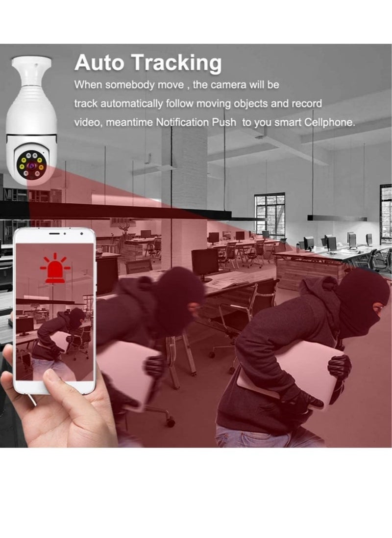 ELTRAZONE 1080P Wireless Tovnet Wifi Pan/Tilt Light Bulb Security Camera, 360 Degrees 3.0MP Cam Home Surveillance CCTV Panoramic IP Camera, with Night Vision - Image 4