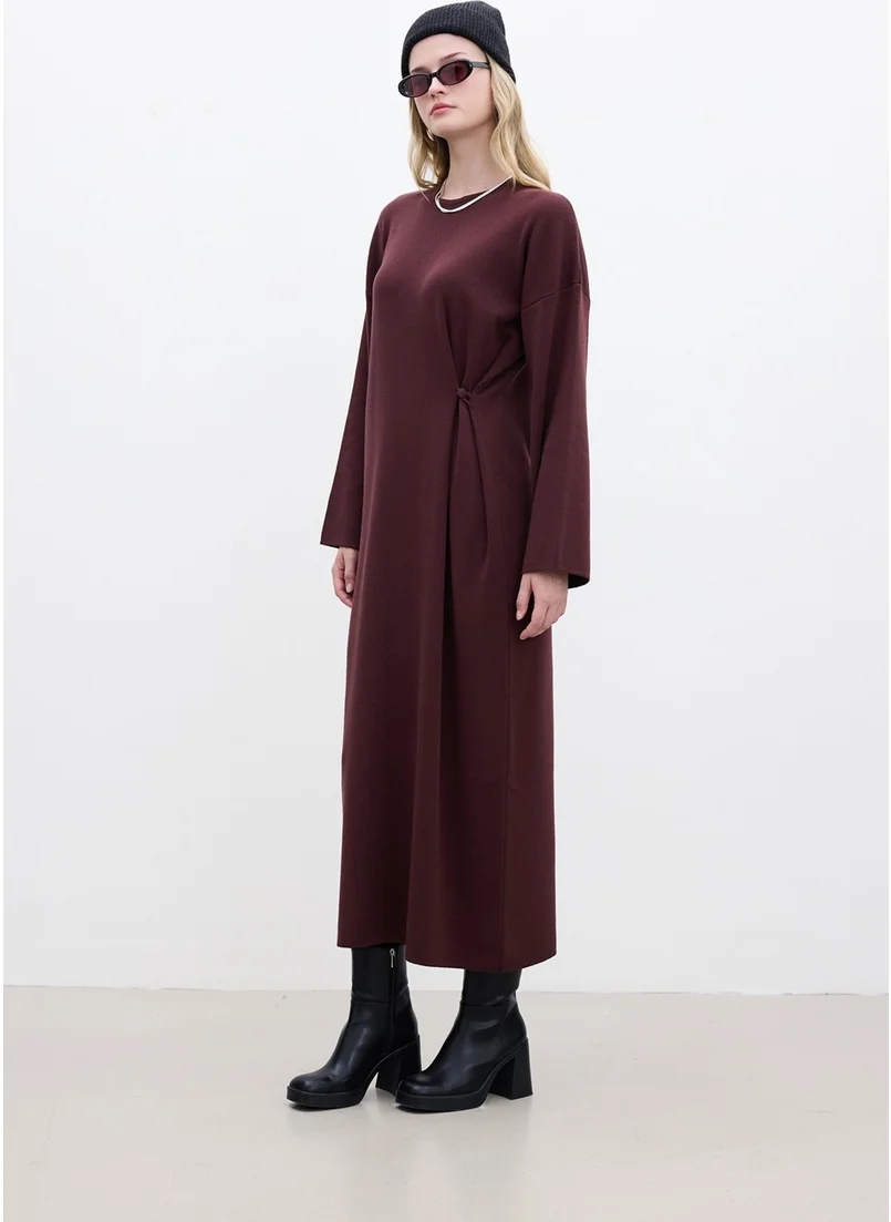 مانوكا Knit Tie Dress Burgundy