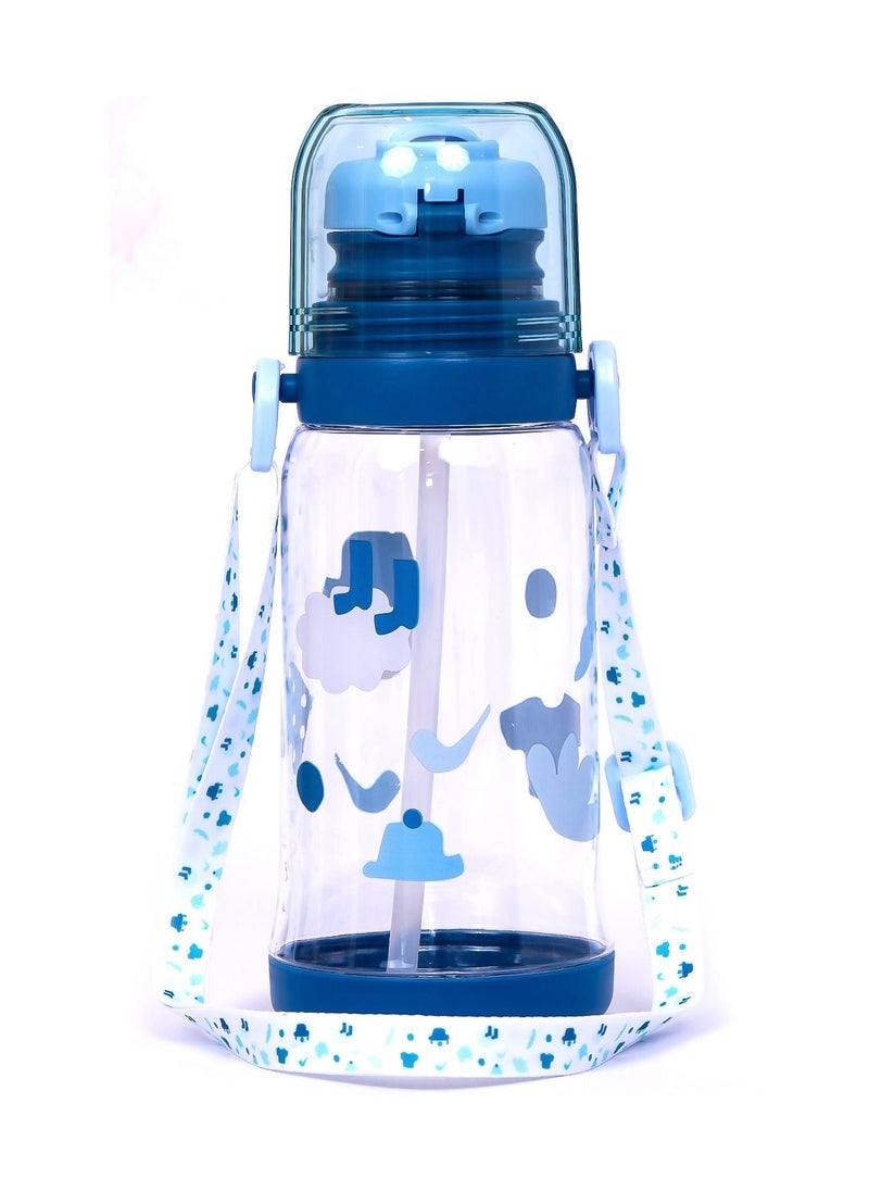 Eazy Kids Water Bottle 600ml With Straw - Blue  - Image 2