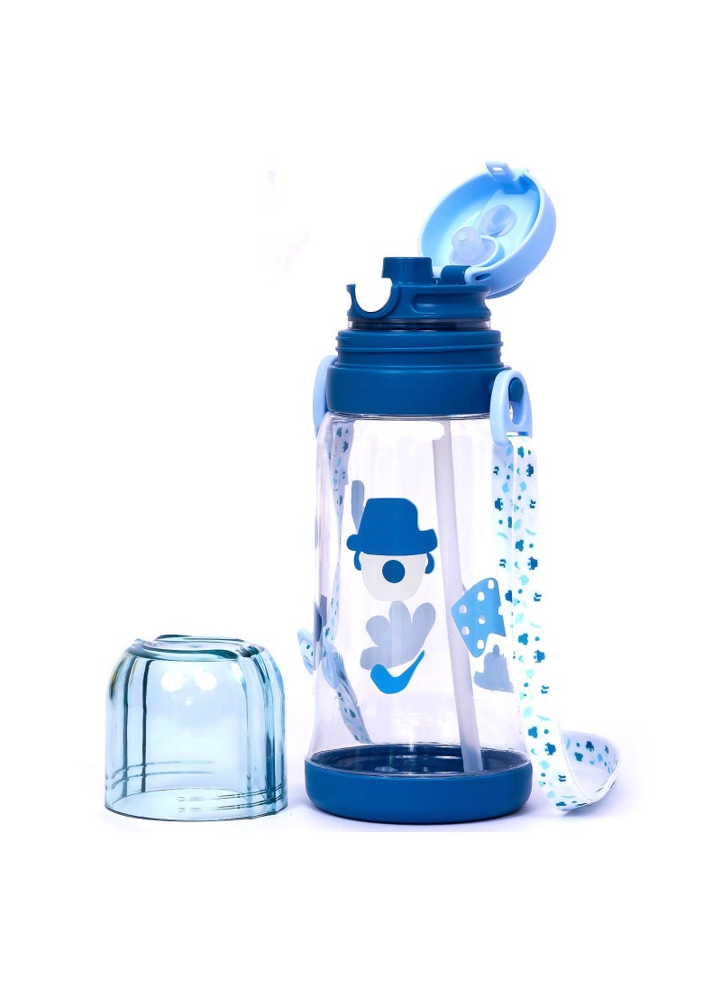 Eazy Kids Water Bottle 600ml With Straw - Blue  - Image 5