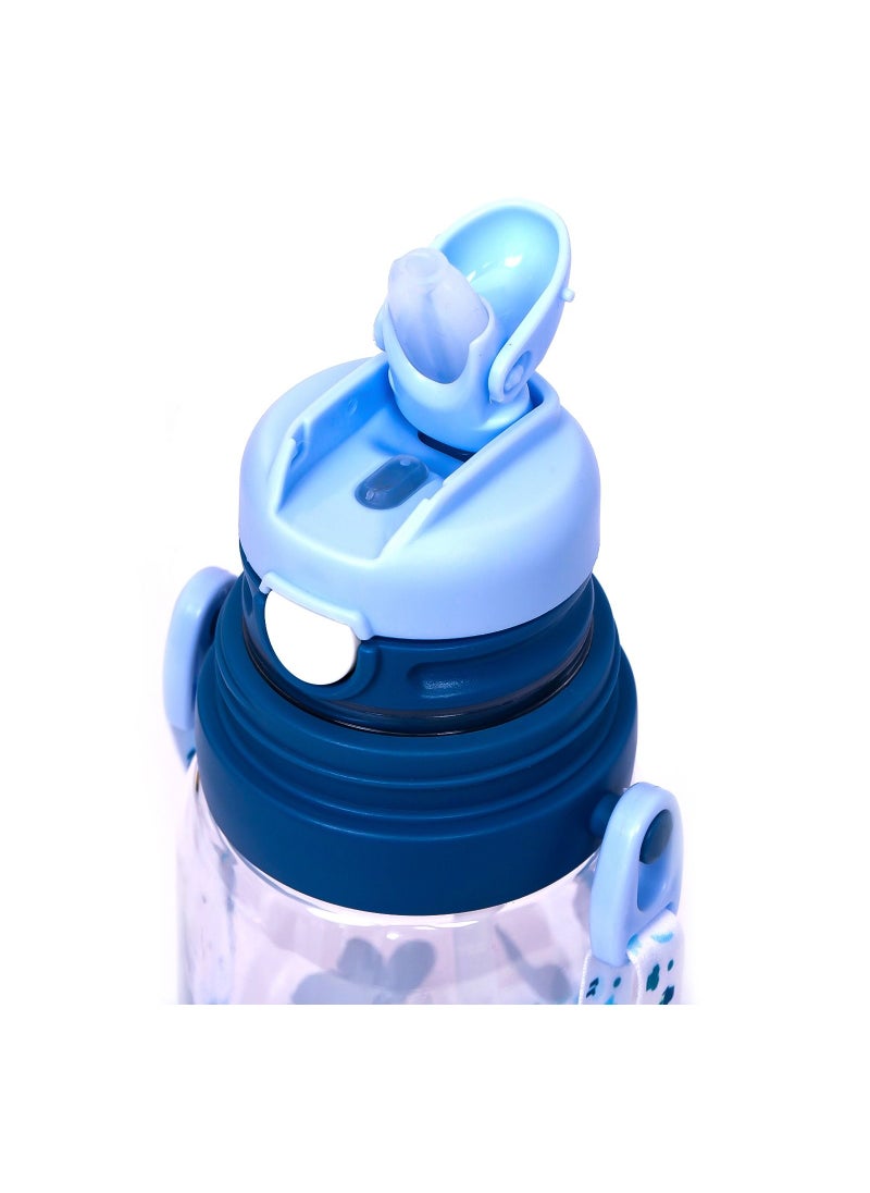 Eazy Kids Water Bottle 600ml With Straw - Blue  - Image 4