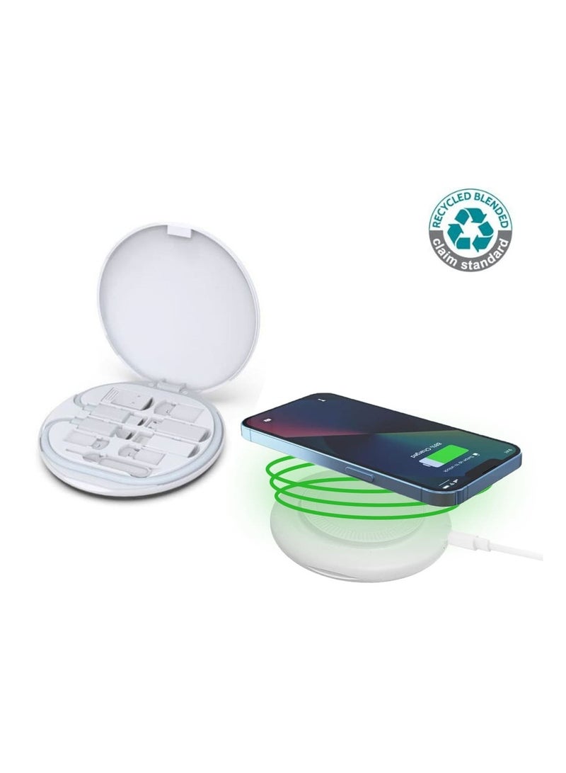 BYYU 15W Magnetic Wireless Charger Multicable Set - White