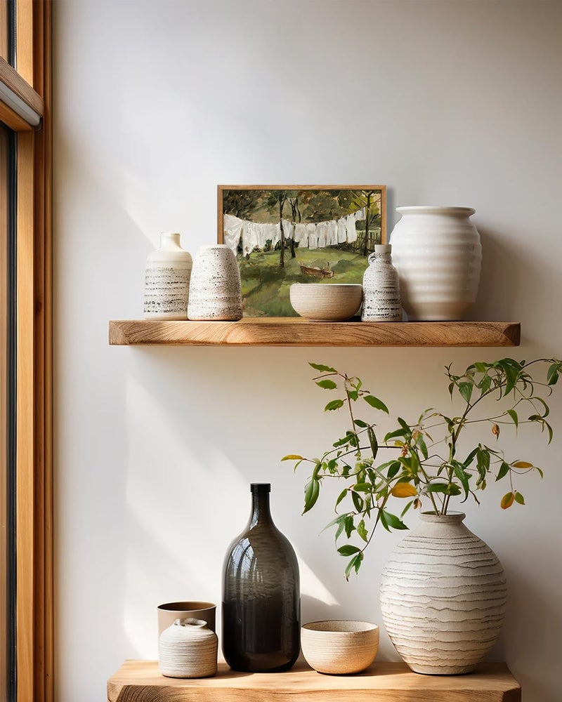 KBKBART Framed Canvas Wall Art Home Decor, Vintage Laundry Room Art Prints Wall Decor, Farmhouse Decor Canvas Oil Painting, Antique Country Landscape Wall Art Prints for Beroom Living Room Bathroom (8"x10") - Image 5