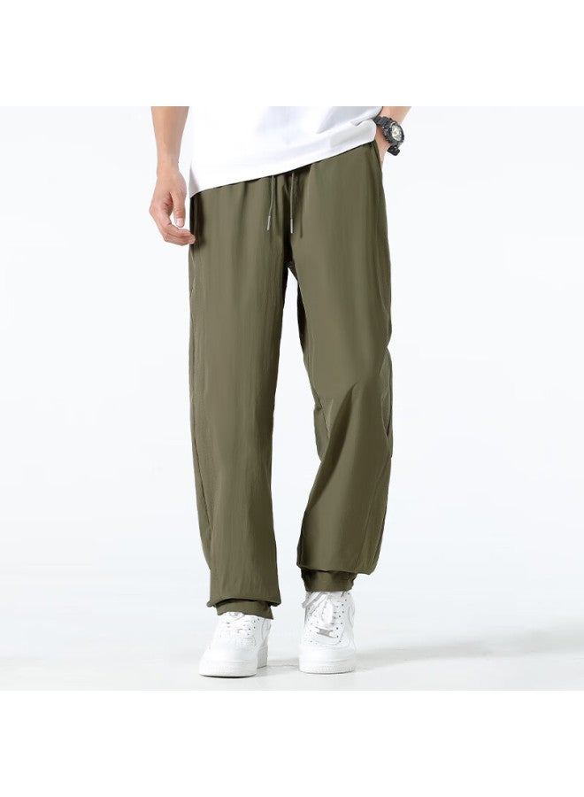 Mingchuang Youpin Miniso Summer Men's Thin Casual Pants, Loose-fitting Straight-leg Tapered Trousers With Mesh Ventilation, Slimming Effect, Z W Light Color, 2XL Size - Image 2