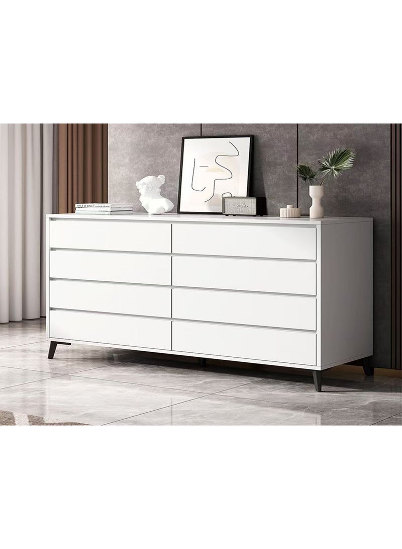 CityRiya-Long Chest of Drawers, Wood Tower Chest, White 138cm Drawers Dresser for Bedroom, Storage Cabinet, Modern Nesting Table, Storage Drawers Organizer for Hallway, Entryway, Closet, Living Room (DG010) - Image 2