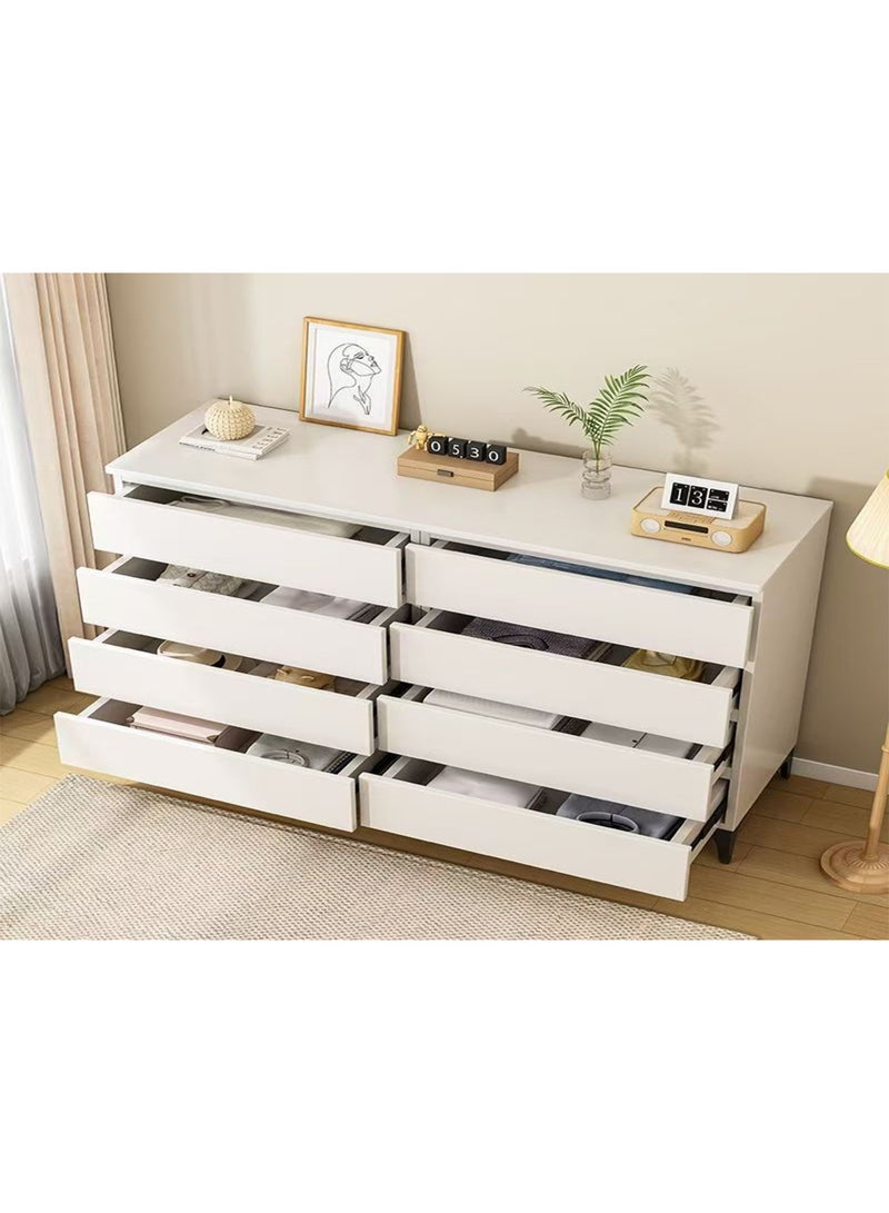 CityRiya-Long Chest of Drawers, Wood Tower Chest, White 138cm Drawers Dresser for Bedroom, Storage Cabinet, Modern Nesting Table, Storage Drawers Organizer for Hallway, Entryway, Closet, Living Room (DG010) - Image 3
