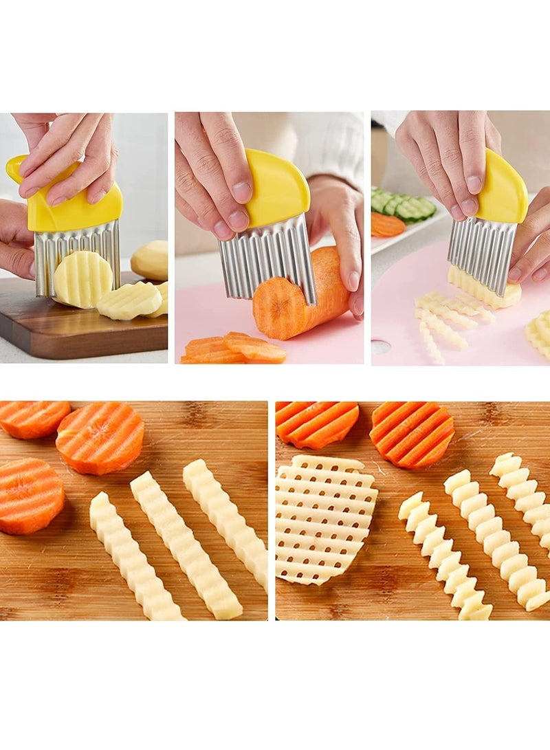 Loquat 2-Pack Multifunctional Stainless Steel Crinkle Cutter - Wavy Chopper for Fruits  French Fries - Image 5