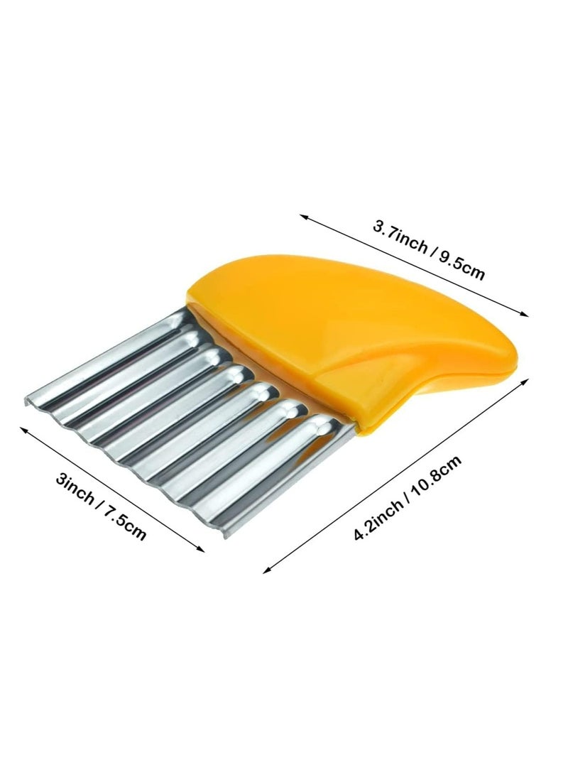 Loquat 2-Pack Multifunctional Stainless Steel Crinkle Cutter - Wavy Chopper for Fruits  French Fries - Image 2