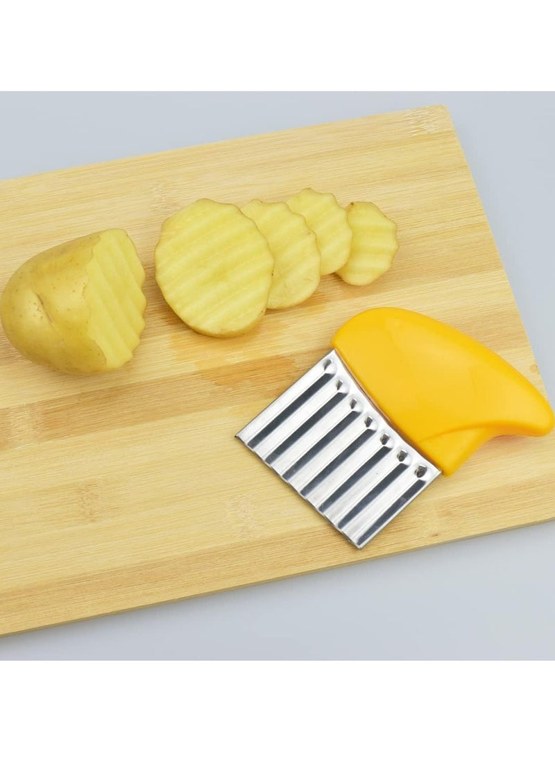 Loquat 2-Pack Multifunctional Stainless Steel Crinkle Cutter - Wavy Chopper for Fruits  French Fries - Image 4