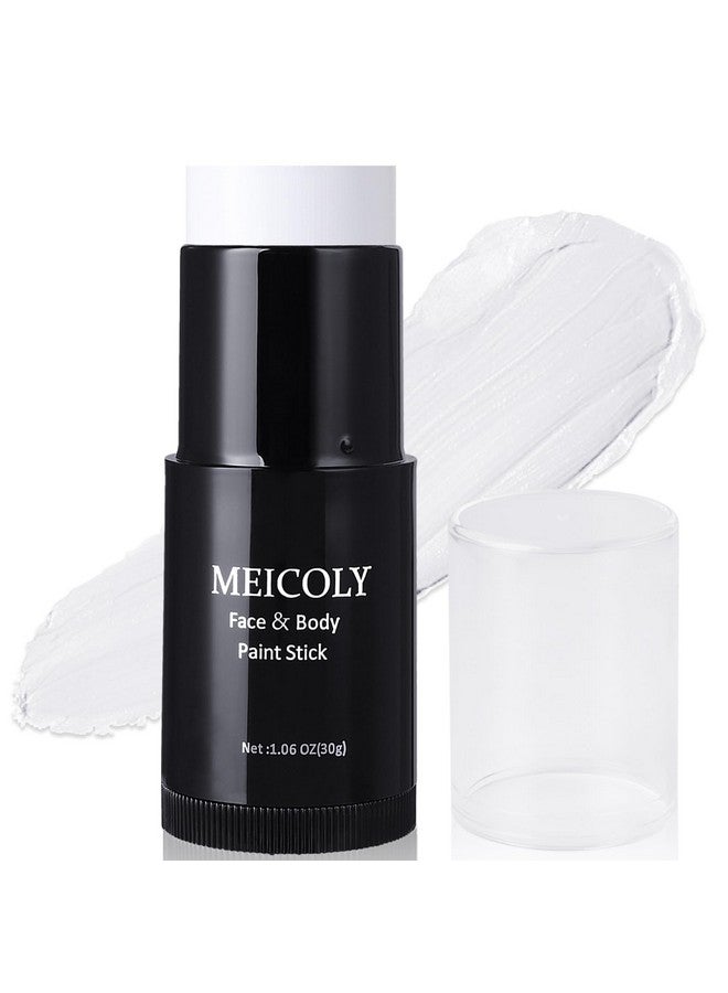 MEICOLY MEICOLY Clown White Face Body Paint Stick(1.06 Oz),Foundation Cream Makeup,Face Paint for Halloween Joker Zombie Vampire Skeleton Skull Special Effects Mime Makeup,White Eye Black Stick for Sports  - Image 1