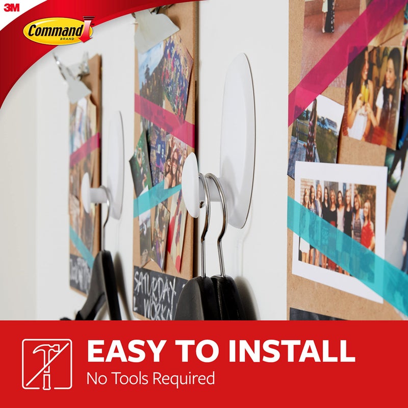 Command Clothes Hanger, Holds up to 7.5 lb, Sized for 3 Plastic Hangers or 7 Metal Hangers, 1 Wall Hook and 2 Strips, Extra Storage for Laundry Room, Bedroom and Closet - Image 4