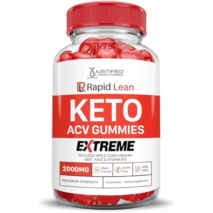 Justified Laboratories (3 Pack Rapid Lean Keto ACV Gummies Extreme 2000MG Rapid Lean Keto Gummies Apple Cider Vinegar Formulated with Pomegranate Beet Juice Powder B12 Vegan Non GMO 180 Gummys - Image 4