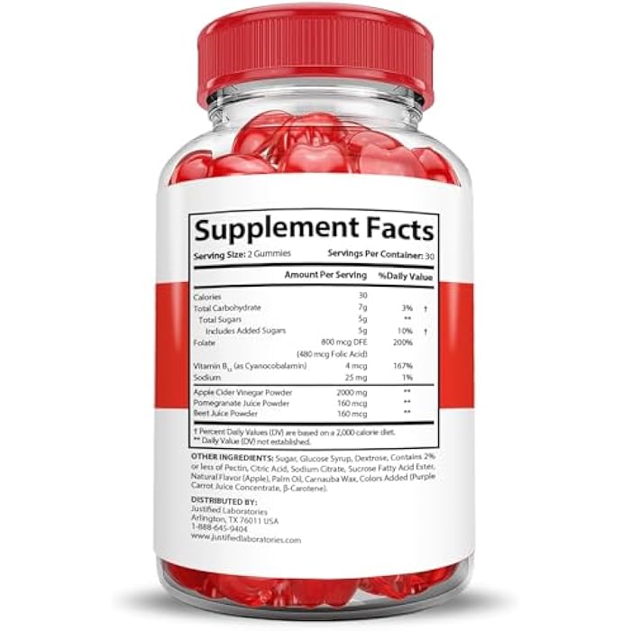 Justified Laboratories (3 Pack Rapid Lean Keto ACV Gummies Extreme 2000MG Rapid Lean Keto Gummies Apple Cider Vinegar Formulated with Pomegranate Beet Juice Powder B12 Vegan Non GMO 180 Gummys - Image 2
