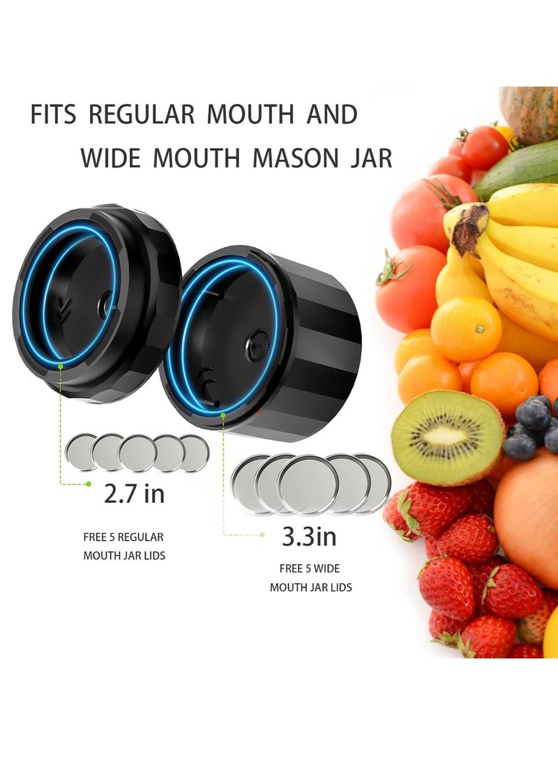 general Mason Jar Vacuum 2 IN 1 Design Electric Mason Jar Vacuum Sealing Kit, Fully Automatic Suction Stop Food Storage Vacuum Sealer for Wide Mouth and Regular Mouth Mason Jars, Black - Image 2
