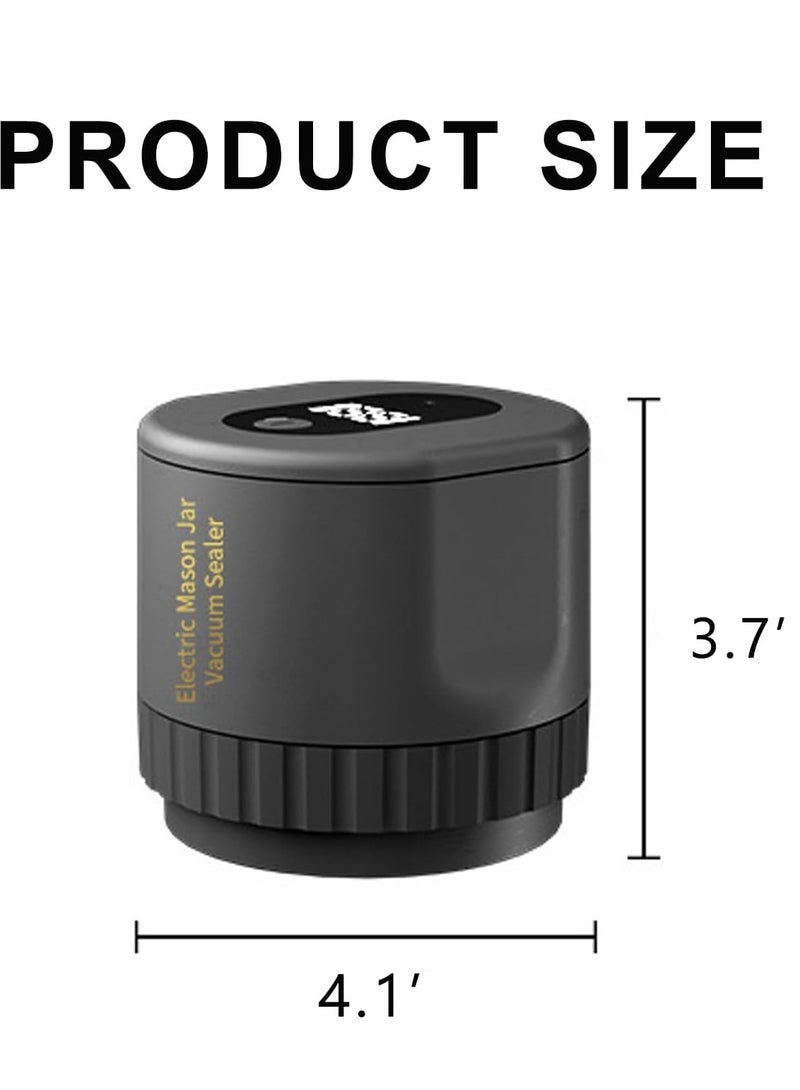 general Mason Jar Vacuum 2 IN 1 Design Electric Mason Jar Vacuum Sealing Kit, Fully Automatic Suction Stop Food Storage Vacuum Sealer for Wide Mouth and Regular Mouth Mason Jars, Black - Image 3