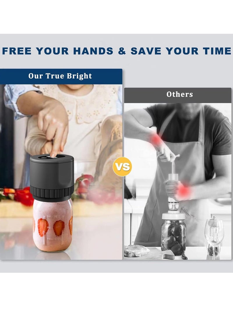 general Mason Jar Vacuum 2 IN 1 Design Electric Mason Jar Vacuum Sealing Kit, Fully Automatic Suction Stop Food Storage Vacuum Sealer for Wide Mouth and Regular Mouth Mason Jars, Black - Image 4