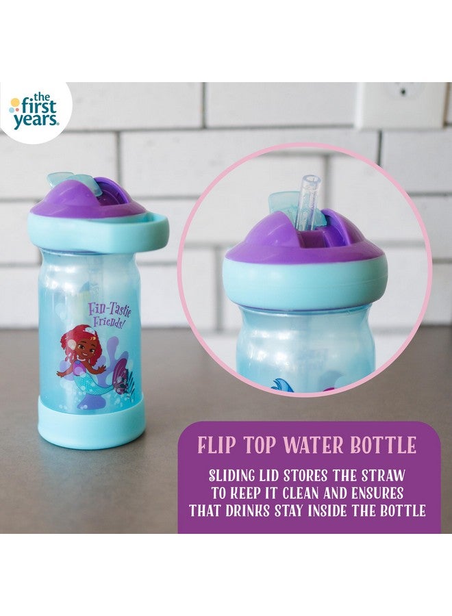 the FIRST years زجاجة ماء للأطفال من ديزني أرييل - زجاجات ماء للأميرات من ديزني مقاومة للتسرب مع حماية DropGuard - هدايا ديزني للأطفال - 12 أونصة - للأعمار من 2 سنوات وما فوق - Image 2