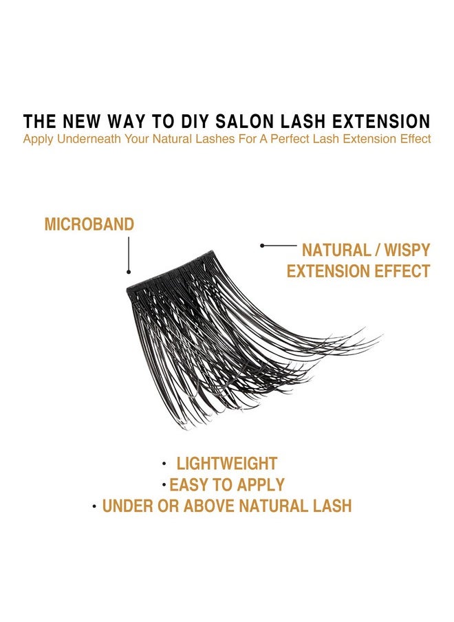 Vluxe Extended False Eyelashes Featherlight Reusable Artificial Eyelashes Multipack Lash Clusters (Faux Mink 02)