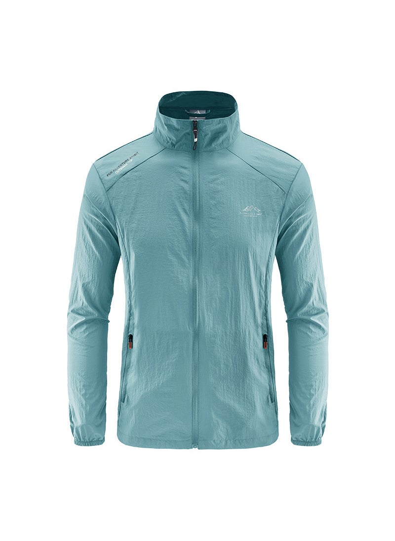 Generic Mens Lightweight Breathable UPF50 Sun Protection Jacket haze blue 