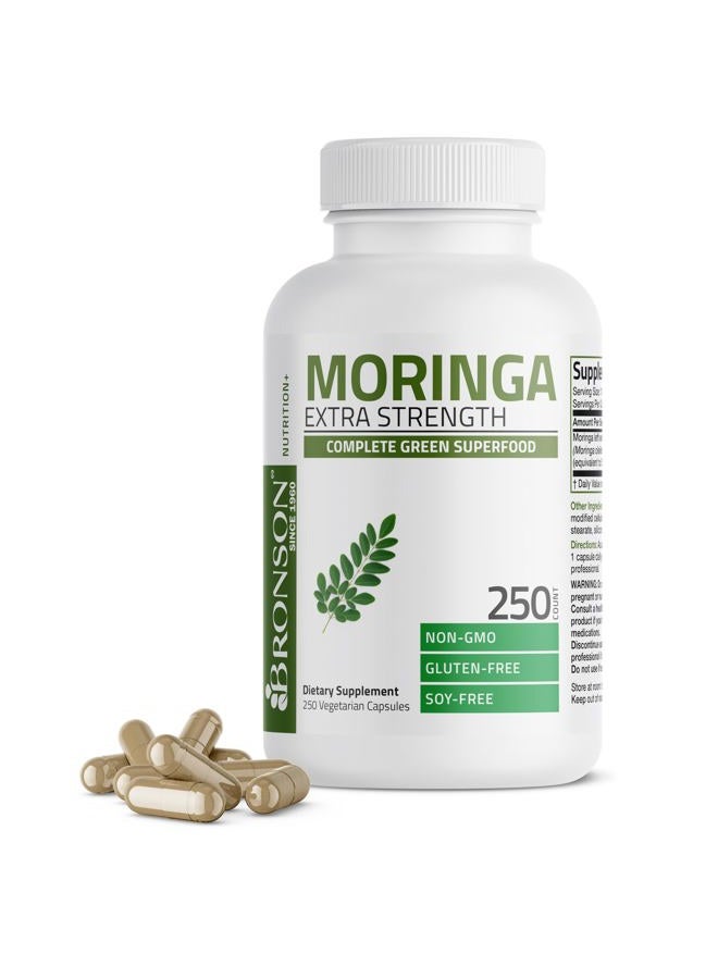Bronson Moringa Extra Strength Capsules Moringa Oleifera Powder, 250 Count - Image 1