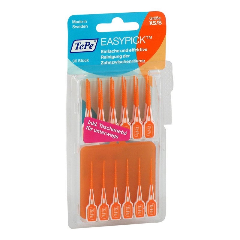TePe Dental Floss Picks Tooth Picks Flossers Floss Sticks EasyPicks XSS Orange 36 Pk