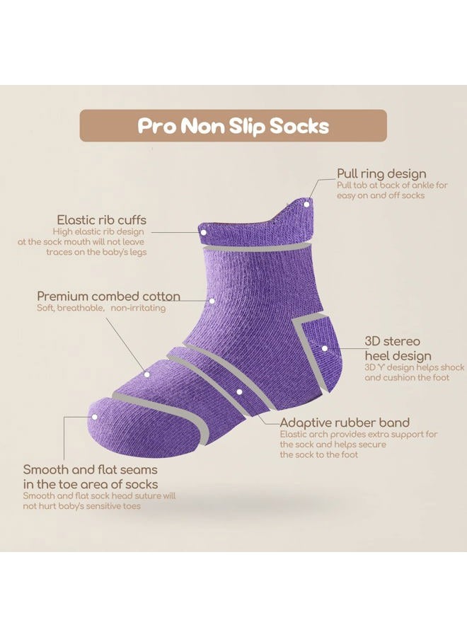 Aroveea Non Slip Grip Ankle Baby Socks 12 Pack for Toddler Boys and Girls Kids,Infant Cute Cotton Baby Socks  - Image 3
