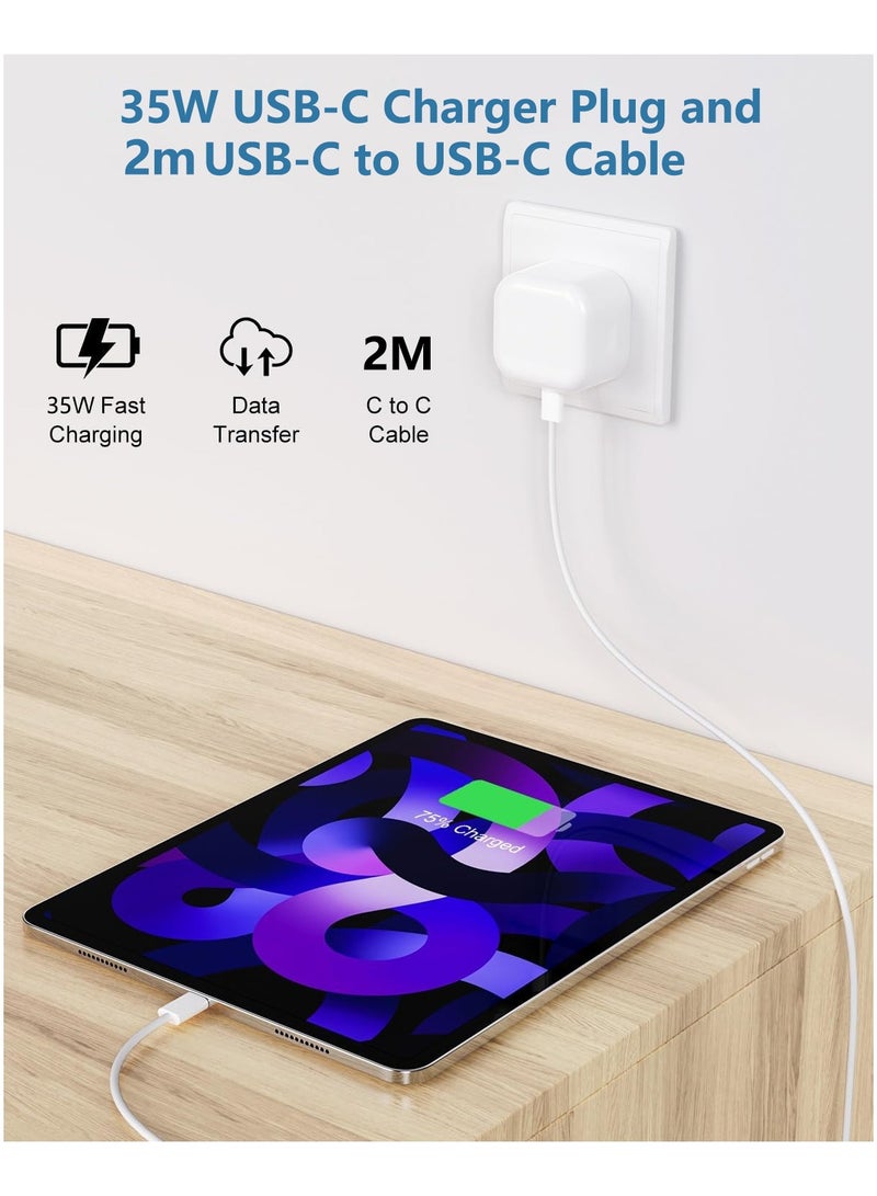 OLYSON IPhone 35W Fast Charger | USB C Wall Fast Charger with 2M Type C to C Charging Cable Compatible with iPhone 16/Samsung/iPhone15 Pro Max/Pro/Plus/Motorola/iPad Pro/AirPods/Xiaomi and all Type C Mobile - Image 2