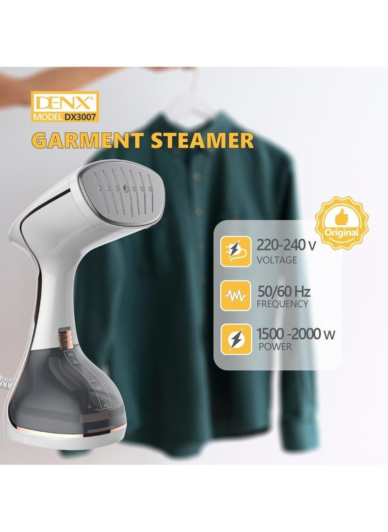 Denx Steam Iron Lcd Portable Handheld Steamer - 1500W - 2000W - Continuous Steam - 320Ml Detachable Water Tank - 30S Fast Heat-Up & Auto-Off (White/Grey) - Image 4