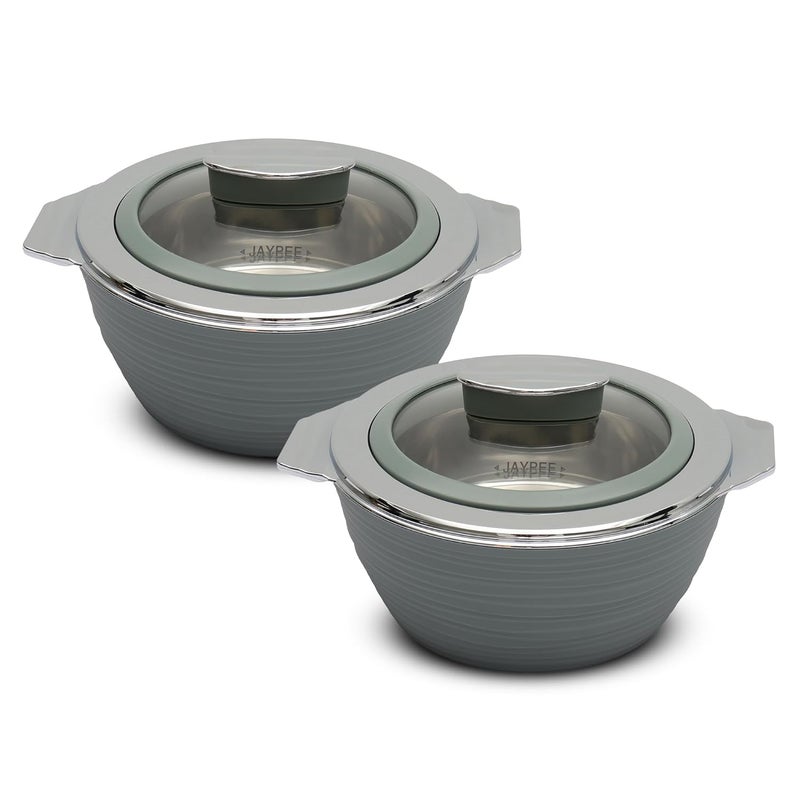 JAYPEE JAYPEE WAVELOCK Ultra Inner Stainless Steel Casserole Twin Set of 2 1000ml BPA Free Insulated Casserole Set Sabji Container Small Chapati Box Food Grade Serving Set Blue  - Image 1