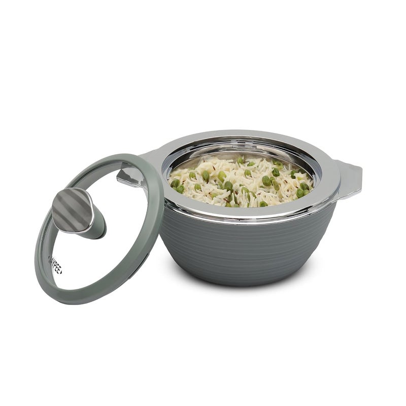 JAYPEE JAYPEE WAVELOCK Ultra Inner Stainless Steel Casserole Twin Set of 2 1000ml BPA Free Insulated Casserole Set Sabji Container Small Chapati Box Food Grade Serving Set Blue  - Image 3
