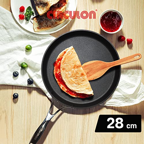 Circulon Hard Anodised Non Stick Aluminium Flat Dosa Tawa | Dosa Pan NonStick | Tawa for Roti | Non Stick Tawa | Dosa Tawa Big Size, 28 cm, Black - Image 2