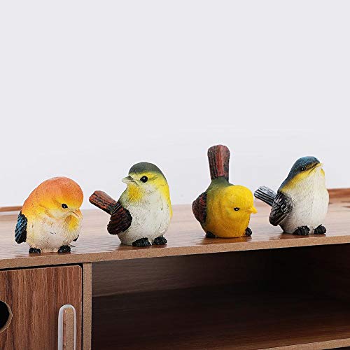 ZERONE Garden Birds Decor, 4Pcs Birds Animal Figurine Decoration Lawn Garden Courtyard Ornaments for Family, Company and School Decoration - Image 1