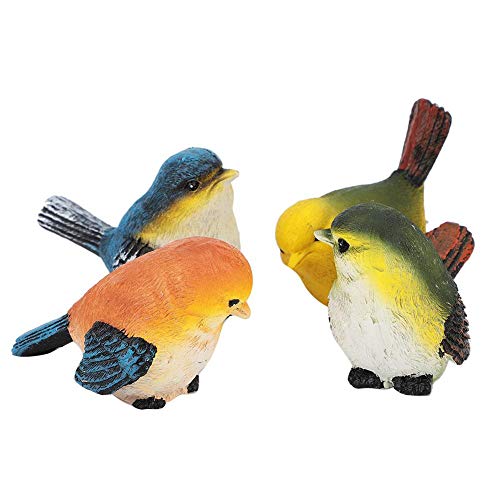 ZERONE Garden Birds Decor, 4Pcs Birds Animal Figurine Decoration Lawn Garden Courtyard Ornaments for Family, Company and School Decoration - Image 5