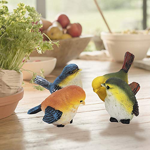 ZERONE Garden Birds Decor, 4Pcs Birds Animal Figurine Decoration Lawn Garden Courtyard Ornaments for Family, Company and School Decoration - Image 2