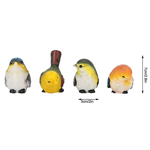 ZERONE Garden Birds Decor, 4Pcs Birds Animal Figurine Decoration Lawn Garden Courtyard Ornaments for Family, Company and School Decoration - Image 3
