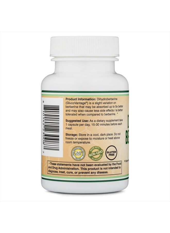 Double Wood Supplements - Dihydroberberine Supplement 100mg, 60 Capsules (Patented GlucoVantage Super Berberine, May be 5X More Effective Than Berberine with Less Side Effects) Third Party Tested, Vegan Safe by Double Wood - Image 1