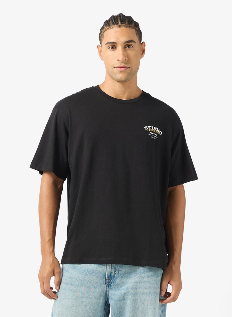 JACK & JONES Text Print Regular Fit T-Shirt - Image 1