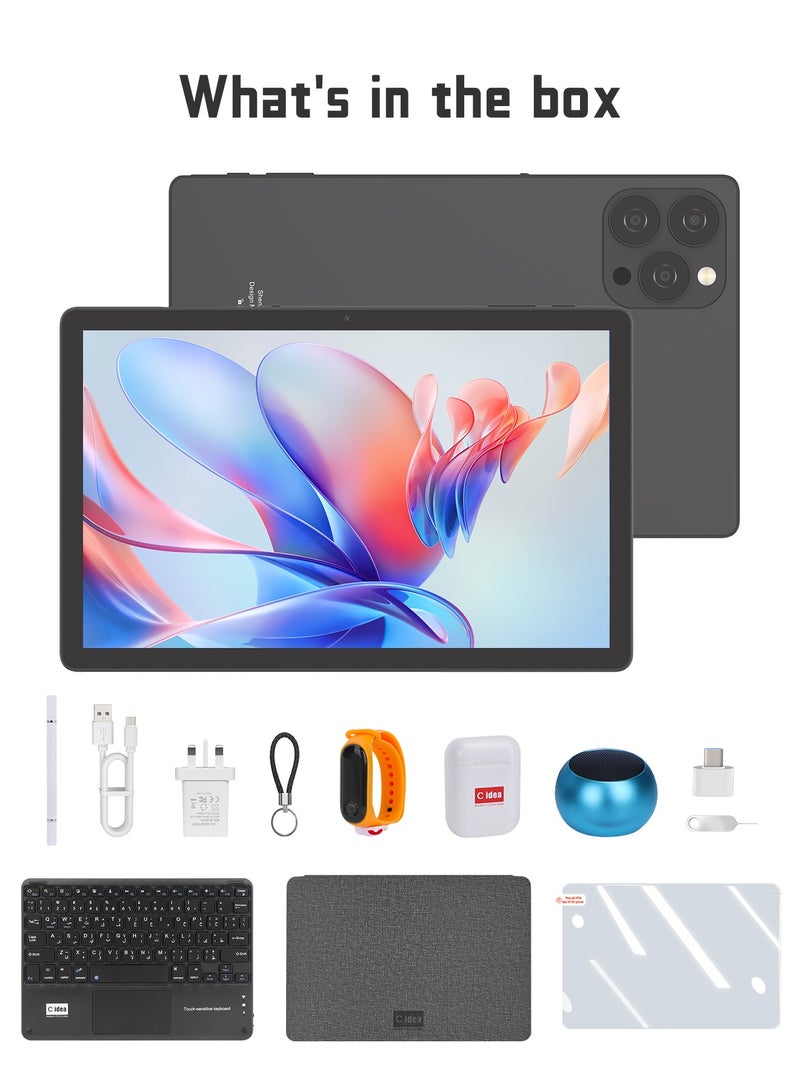 سي آيديا 10.36 Inches Android Tablets, 8GB RAM 1TB ROM 10000mAh Battery Tablet with Dual SIM, CM10016 Plus Black - Image 1