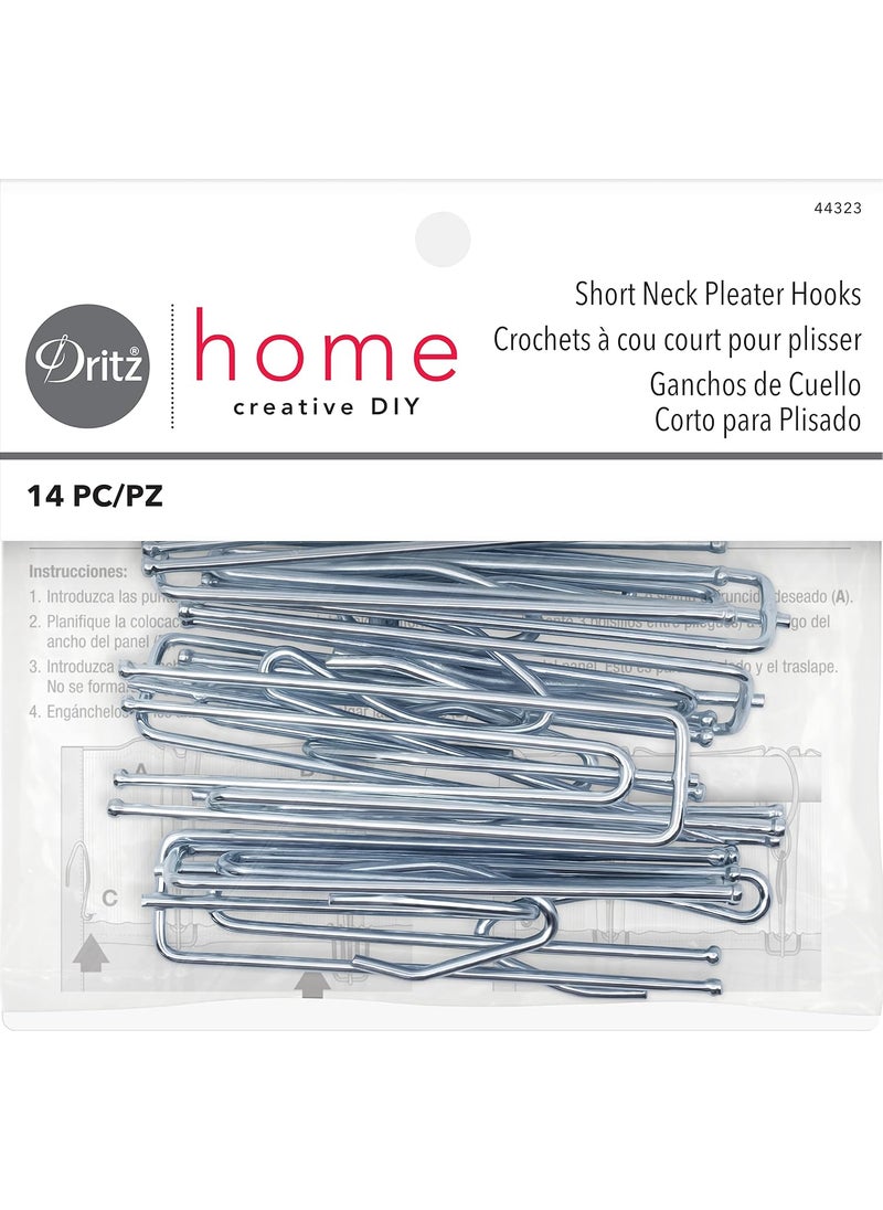 Dritz Dritz Home 44323 Short Neck Pleater Drapery Hooks 14Piece  Silver  - Image 1