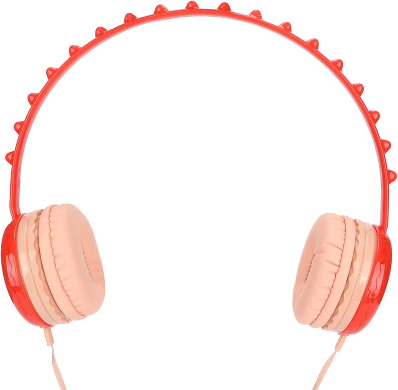 Kids Wired Headphone with Dinosaur Design, Over Ear Headphone for Kids, Adjustable Volume Stereo Headset with Soft Cushion, 3.5mm Jack Compatible with PC Tablets Phones for Boys Gi (Red) - Image 5