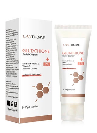 l glutathione whitening cleanser Lanthome 50g Facial Deep Cleansing Pore Facial Cleanser Tightens Skin Facial Serum Deep Cleaning Moisturizer Smooth Skin Body Cream Moisturizing Brightening and Face Cream Glutathione 9000mg Fights Pollutants & UV Damage Choice:1 Each
