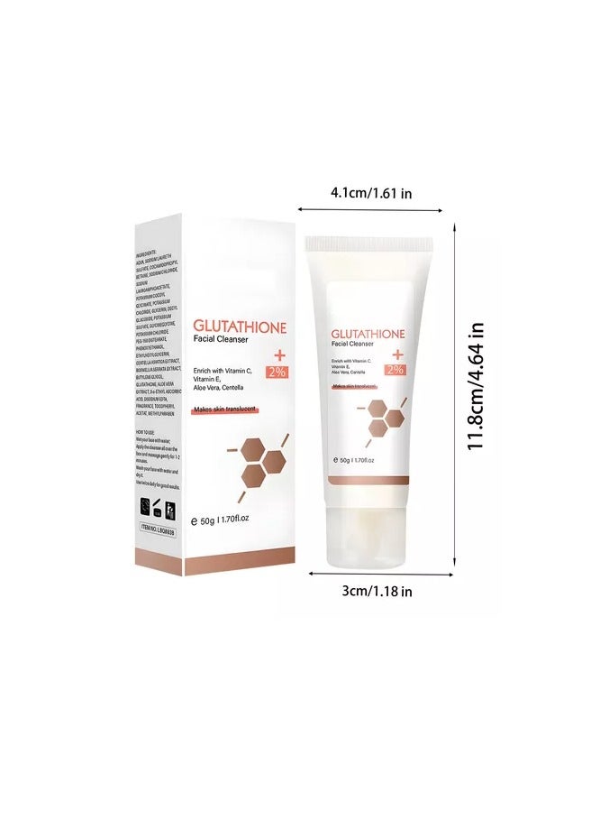 Lanthome 50g Glutathione Facial Cleanser Deep Cleansing Pore Facial Cleanser Tightens Skin Facial Serum Deep Cleaning Moisturizer Smooth Skin Body Cream Moisturizing Brightening and Whitening Face Cream - Image 5
