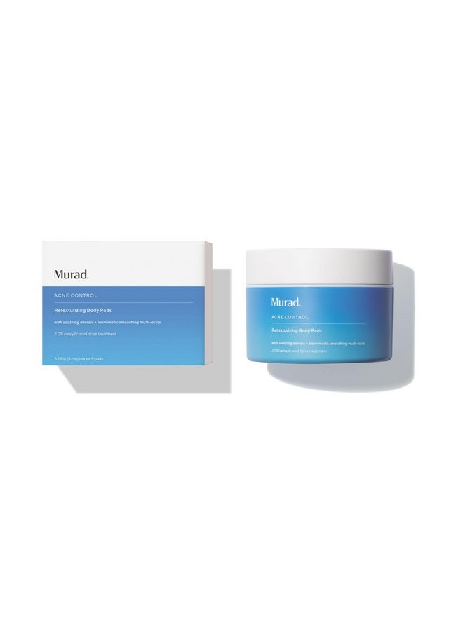 Murad - Acne Retexturizing Face & Body Pads - Smooth + Soothe - With Azelaic + Bacteria-Targeting Multi-Acids To Soothe Irritation, Redness, And Providing Oil-Free Hydration, 45Pc - Image 1