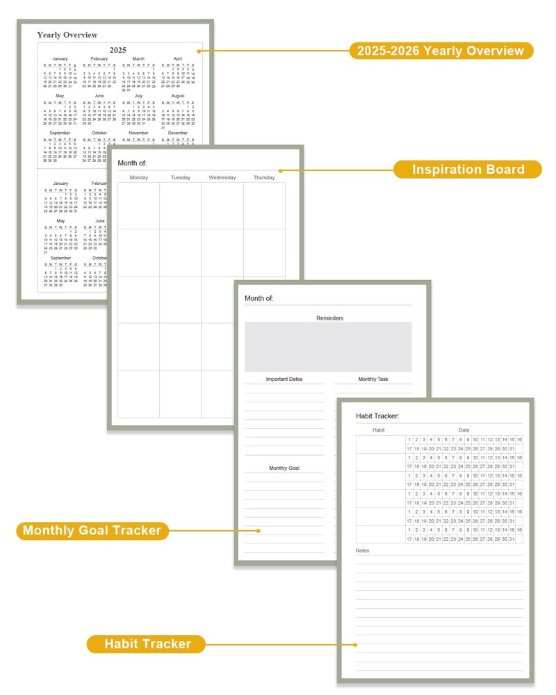 Tuun Fuplan Academic Planner for 2026 or Anytime â€“ A5 Undated Weekly Student Planner For Homeschool, High School, College & Nursing Students, 200 Pages, 5.8" x 8.5", Green - Image 5